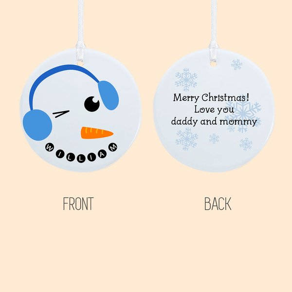 Personalizado Muñeco de Nieve Expresión Adorno Árbol de Navidad Decoración Regalo de Navidad para Amigos Familia Niños