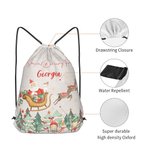 Personalised Special Delivery Drawstring Strap Pack with Santa Claus Reindeer Design and Name Christmas Gift for Family Friend