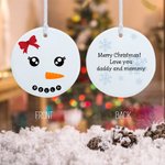 Personalizado Muñeco de Nieve Expresión Adorno Árbol de Navidad Decoración Regalo de Navidad para Amigos Familia Niños