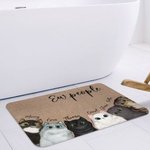 Personalized Cute Cat Doormat Ew People Quote Mat Cat Avatar Decoration with Name Birthday Housewarming Gift for Family Cat Lover