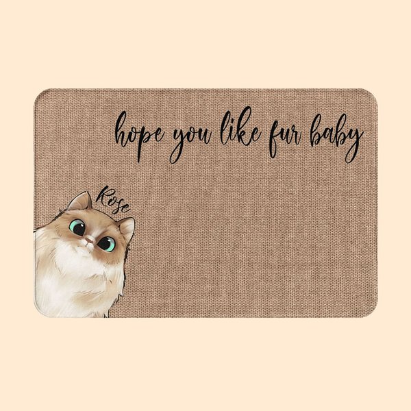 Gepersonaliseerde Hope You Like Fur Baby Deurmat Huisdierthema Leuke Huisdecoratie Verjaardagscadeau voor Huisdier Kat Liefhebber