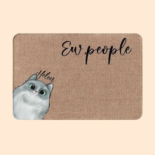 Personalisierte niedliche Katze Fußmatte Ew Menschen Zitat Matte Katze Avatar Dekoration mit Namen Geburtstag Housewarming Geschenk für Familie Katzen