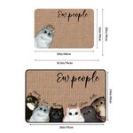 Personalized Cute Cat Doormat Ew People Quote Mat Cat Avatar Decoration with Name Birthday Housewarming Gift for Family Cat Lover