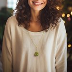 Personalized Christmas Mistletoe Ball Necklace Ornament with Sliding Heart Name Charm Holiday Christmas Party Decor Couple Valentine Anniversary Gift