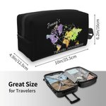 Personalized Colorful Large Capacity Square Travel Document Holder Zip Pouch with Name Gift for Her