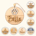 Personalizado 3D de madera hecho a mano ornamento rústico con el nombre de corte regalo de Navidad para la familia amigo