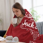 Personalisierte Unsere erste Weihnachten Fleecedecke Weihnachtsbaum Design mit Namen Home Decor Weihnachtsgeschenk für Paar Liebhaber