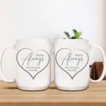 Taza de café personalizada 'Kiss Me Good Morning' con nombre para aniversario o Día de San Valentín para parejas