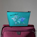 Personalized Colorful Trapezoid Travel Document Holder Zip Pouch with Name Christmas Gift for Family Friend