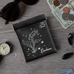 Portamonete personalizzato in pelle con nome, compleanno, regalo di Natale e festa della mamma per le donne.