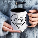 Taza de café personalizada 'Kiss Me Good Morning' con nombre para aniversario o Día de San Valentín para parejas