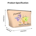 Personalized Colorful Trapezoid Travel Document Holder Zip Pouch with Name Christmas Gift for Family Friend