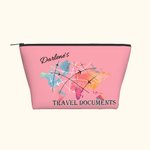 Personalized Colorful Trapezoid Travel Document Holder Zip Pouch with Name Christmas Gift for Family Friend