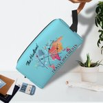 Personalized Colorful Large Capacity Square Travel Document Holder Zip Pouch with Name Gift for Her