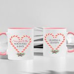 Personalisierte Liebe Sie zum Nordpol & zurück Becher mit Zuckerstange Design und Name Weihnachtsgeschenk für Familie Paare