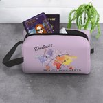 Personalized Colorful Large Capacity Square Travel Document Holder Zip Pouch with Name Gift for Her