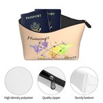 Personalized Colorful Trapezoid Travel Document Holder Zip Pouch with Name Christmas Gift for Family Friend