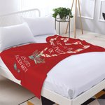 Personalisierte Liebe Sie zum Nordpol & zurück Fleecedecke mit Herz Zuckerstange Design Weihnachtsgeschenk für Familie Paar