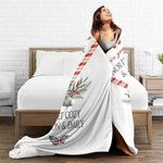 Personalisierte Liebe Sie zum Nordpol & zurück Fleecedecke mit Herz Zuckerstange Design Weihnachtsgeschenk für Familie Paar