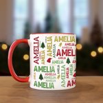 Personalised Christmas Word Cloud Mug with Name 11oz 15oz Coffee Cup Christmas Gift for Family Friend