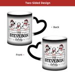 Gepersonaliseerde Keramische Kerst Sneeuwpoppen Mok met Namen Hart Handvat 11oz Koffie Thee Kop Kerstcadeau voor Familie Koppels