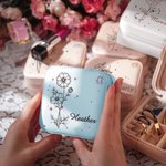 Scatola portagioielli personalizzata Zodiac Birth Flower con nome Regalo di Natale di compleanno per donne ragazze