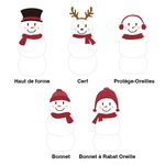 Chaussette de Noël Personnalisée Bonhomme de Neige Flocon de Neige Ornement Suspendu Décoration d'Arbre et de Cheminée Cadeau Noël pour Famille