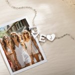 Personalized Sorority Greek Letters Necklace with Engraved Heart Charm and Card College Graduation Gift for Friends Girls