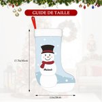 Chaussette de Noël Personnalisée Bonhomme de Neige Flocon de Neige Ornement Suspendu Décoration d'Arbre et de Cheminée Cadeau Noël pour Famille