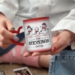 Gepersonaliseerde Keramische Kerst Sneeuwpoppen Mok met Namen Hart Handvat 11oz Koffie Thee Kop Kerstcadeau voor Familie Koppels