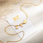 Personalized Sorority Greek Letters Necklace with Engraved Heart Charm and Card College Graduation Gift for Friends Girls