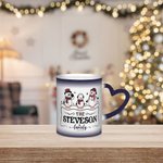 Gepersonaliseerde Keramische Kerst Sneeuwpoppen Mok met Namen Hart Handvat 11oz Koffie Thee Kop Kerstcadeau voor Familie Koppels
