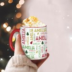 Personalised Christmas Word Cloud Mug with Name 11oz 15oz Coffee Cup Christmas Gift for Family Friend