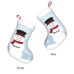 Chaussette de Noël Personnalisée Bonhomme de Neige Flocon de Neige Ornement Suspendu Décoration d'Arbre et de Cheminée Cadeau Noël pour Famille