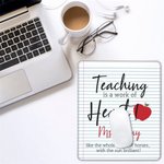 Tapis de souris personnalisé avec nom et texte Décoration de bureau Cadeau d'anniversaire de Thanksgiving pour les enseignants