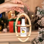Personalisierte lustige Schnapsflasche Halter Weihnachtsschmuck mit Phrase Datum für 50ml Weinflasche White Elephant Weihnachtsgeschenk für Männer Liquor Lover