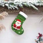 Bas de Noël Personnalisé avec Nom et Motif Elfe Bonhomme en Pain d'Épice Père Noël Décoration Sapin Cadeau de Noël pour Enfants Amis