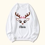 Personalizzato faccia di renna T-shirt Felpa bambino Onesie Famiglia Natale Costume carino Natale Festa regalo per genitore bambino
