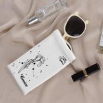 Pochette à Lunettes Personnalisée avec Signe du Zodiaque Fleur de Naissance Nom Cadea Fête Aniversaire pour Femme