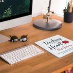 Tapis de souris personnalisé avec nom et texte Décoration de bureau Cadeau d'anniversaire de Thanksgiving pour les enseignants