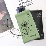 Pochette à Lunettes Personnalisée avec Signe du Zodiaque Fleur de Naissance Nom Cadea Fête Aniversaire pour Femme