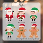 Bas de Noël Personnalisé avec Nom et Motif Elfe Bonhomme en Pain d'Épice Père Noël Décoration Sapin Cadeau de Noël pour Enfants Amis