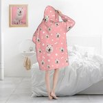 Personalisierte mehrfarbige Haustier Foto Decke Hoodie mit Paw Bone Print und Name Geburtstag Weihnachten Memorial Geschenk für Tierliebhaber