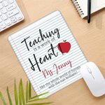 Tapis de souris personnalisé avec nom et texte Décoration de bureau Cadeau d'anniversaire de Thanksgiving pour les enseignants