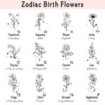 Pochette à Lunettes Personnalisée avec Signe du Zodiaque Fleur de Naissance Nom Cadea Fête Aniversaire pour Femme