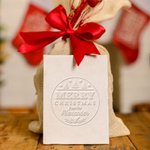 Estampador de galletas en relieve con nombre personalizado Merry Christmas hecho a mano Regalo de Navidad para los amantes de la repostería