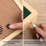 Boîte à Musique avec Lumière Appareil Personnalisé avec Photo Rotative Style Croire en Magie de Père Noël Décoration Noël Cadeau pour Enfants
