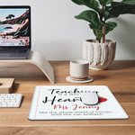 Tapis de souris personnalisé avec nom et texte Décoration de bureau Cadeau d'anniversaire de Thanksgiving pour les enseignants