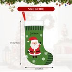 Bas de Noël Personnalisé avec Nom et Motif Elfe Bonhomme en Pain d'Épice Père Noël Décoration Sapin Cadeau de Noël pour Enfants Amis