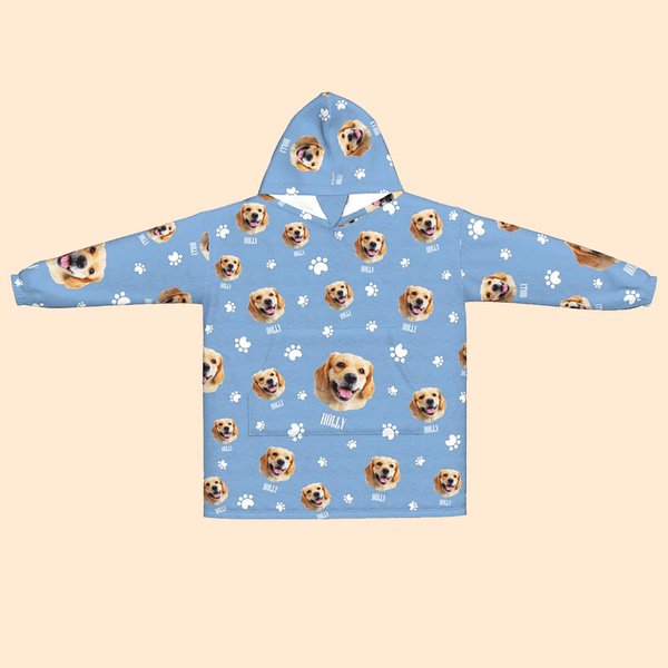 Sudadera con capucha personalizada multicolor con foto de mascota y nombre Cumpleaños Navidad Regalo conmemorativo para amantes de las mascotas
